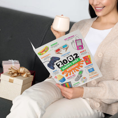 Unique Oversized 21st Birthday Card - A Beautiful 21st Gift That Highlights the Journey To Becoming 21 - Funny Birthday Card With Envelope & Sticker and Party Decorations For Him and Her