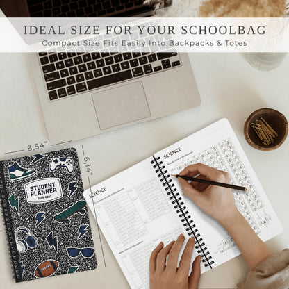 Aesthetic 2027 Student Planner To Stay Organized - A Beautiful 8.5" x 6.1" Planner for Middle and High School Students with Weekly & Monthly Spreads For The 26-27 Academic Year