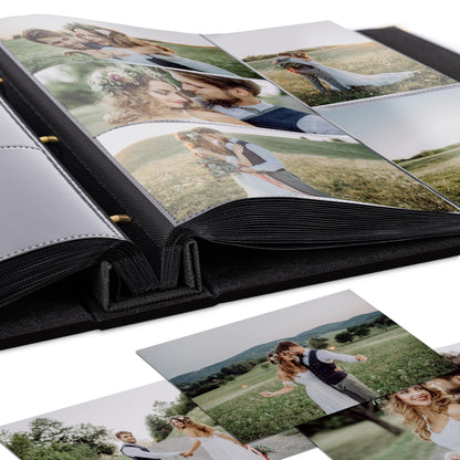 Beautiful Linen Photo Album For 4x6 Photos - Safely Holds Up To 500 Pictures of Unique Memories - The Perfect Large Photo Book To Store All Pictures of Treasured Family, Baby or Wedding Moments