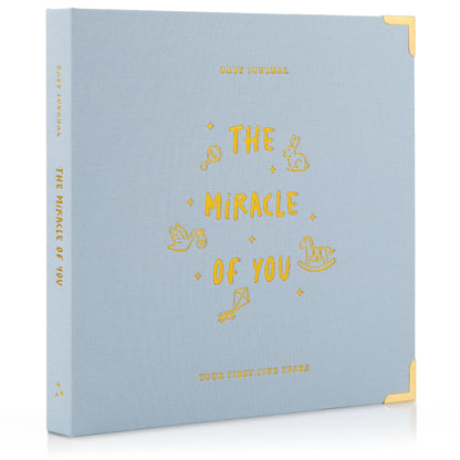 Keepsake Baby Memory Book for Boys and Girls – Timeless First 5 Year Baby Book – Neutral Journal Scrapbook or Photo Album - Record a Milestone for Every Event from Birth to Age 5
