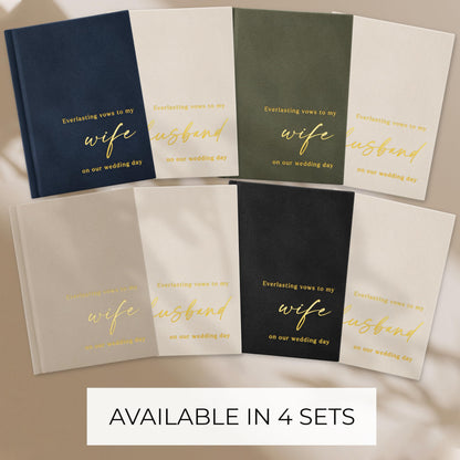 Elegant Velvet Wedding Vow Books With Gold Foil Lettering - Perfectly Sized His and Hers Vow Books With Plenty Of Pages To Write Whatever is on Your Heart - A Beautiful Addition For The Wedding Day