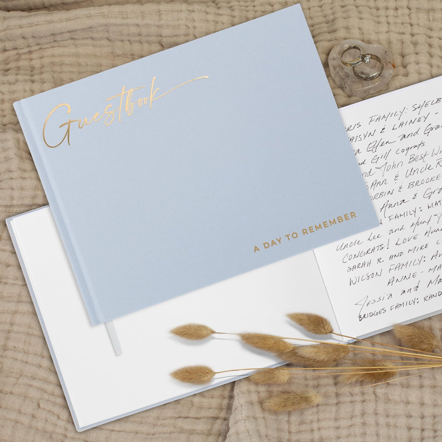 ZICOTO Beautiful Wedding Guest Book for Your Wedding Reception - Simply Elegant Guestbook to Sign in and Add Polaroid Photos - The Perfect Baby Shower Guest Book for The Special Day