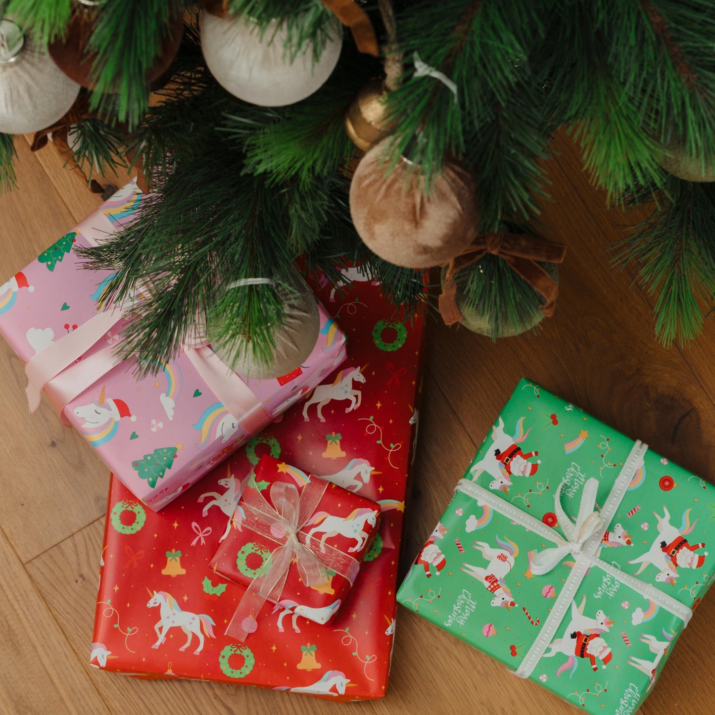 ZICOTO Beautiful Christmas Wrapping Paper Roll Set - Cute Set of 3 Quality Rolls With Lovely Designs for Girls and Boys Gifts- Add a Touch of Magic to Every Kids Gift You Wrap - 17 x 120 in