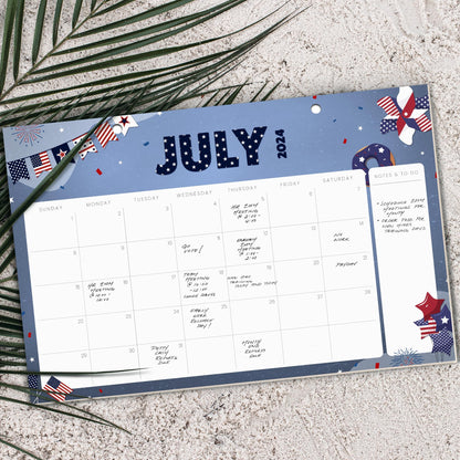 Aesthetic Seasonal Desk Calendar 2024-2025 - Runs From January 2024 Until July 2025 - The Perfect Desktop/Wall Calendar 17x11" for Easy Organizing