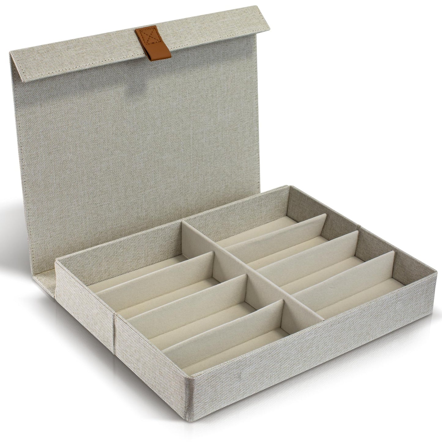 ZICOTO Beautiful Sunglass Storage Organizer For 8 Pairs - Stylish Case/Holder Displays Your Glasses And Protects From Dust
