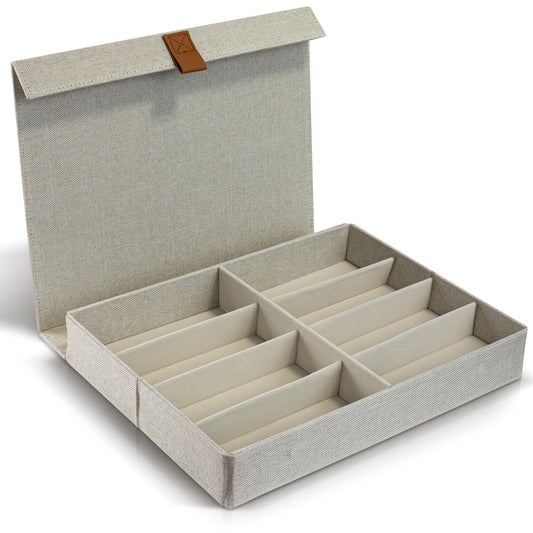 ZICOTO Beautiful Sunglass Storage Organizer For 8 Pairs - Stylish Case/Holder Displays Your Glasses And Protects From Dust
