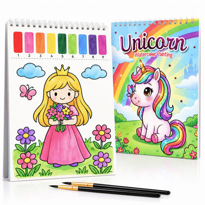 Fun Watercolor Books for Kids and Toddlers - Set of 2 Paint by Number Books