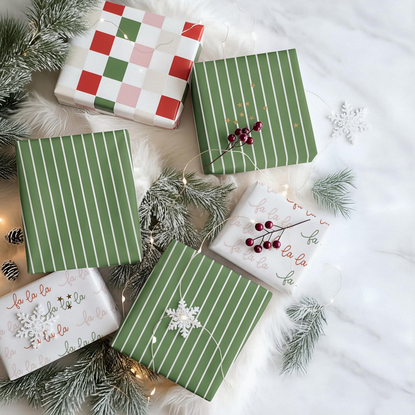 Beautiful Christmas Gift Wrapping Paper Rolls For Small & Medium Size Gifts - Set of 3 Quality Paper Rolls With Cute Designs - Add a Touch of Magic to Every Gift You Wrap - 17 in x 120 in Per Roll