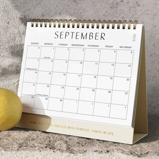 Aesthetic Desk Calendar 2026 - Runs until December 2026 - Beautiful Small Flip Desktop Calendar for Easy Organizing