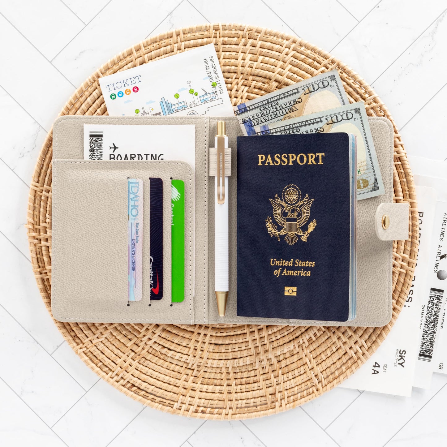 Beautiful Passport Holder for Travel - Cute Cover with Pen Holder to Keep Your Travel Documents Organized & Safe - Quality Passport Wallet for Women & Men and Great for Gifting