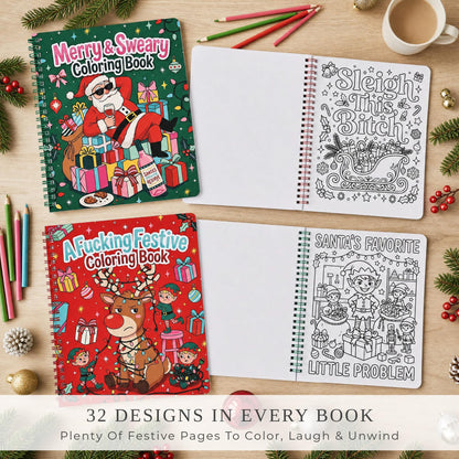 Beautiful Coloring Book Set of 2 for Adult Relaxation - Funny Designs