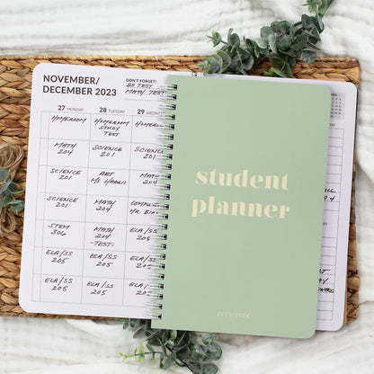 Aesthetic 2023-2024 Student Planner To Stay Organized - A Beautiful 8.5" x 5.5" Planner for Middle and High School Students with Weekly & Monthly Spreads For The 23-24 Academic Year