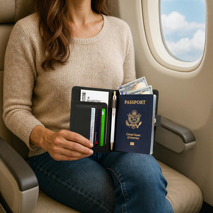 Beautiful Passport Holder for Travel - Cute Cover with Pen Holder to Keep Your Travel Documents Organized & Safe - Quality Passport Wallet for Women & Men and Great for Gifting
