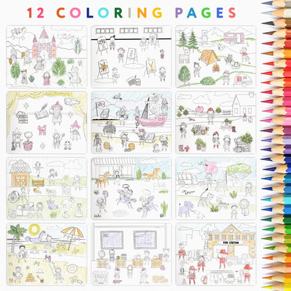 Fun Sticker Book for Toddlers 2-4 Years - Perfect Kids Activity Book with 500+ Beautiful Stickers & 12 Reusable Themes for Entertaining Boys & Girls 4-8 While Traveling - Incl. Coloring Pages