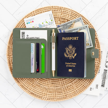 Beautiful Passport Holder for Travel - Cute Cover with Pen Holder to Keep Your Travel Documents Organized & Safe - Quality Passport Wallet for Women & Men and Great for Gifting
