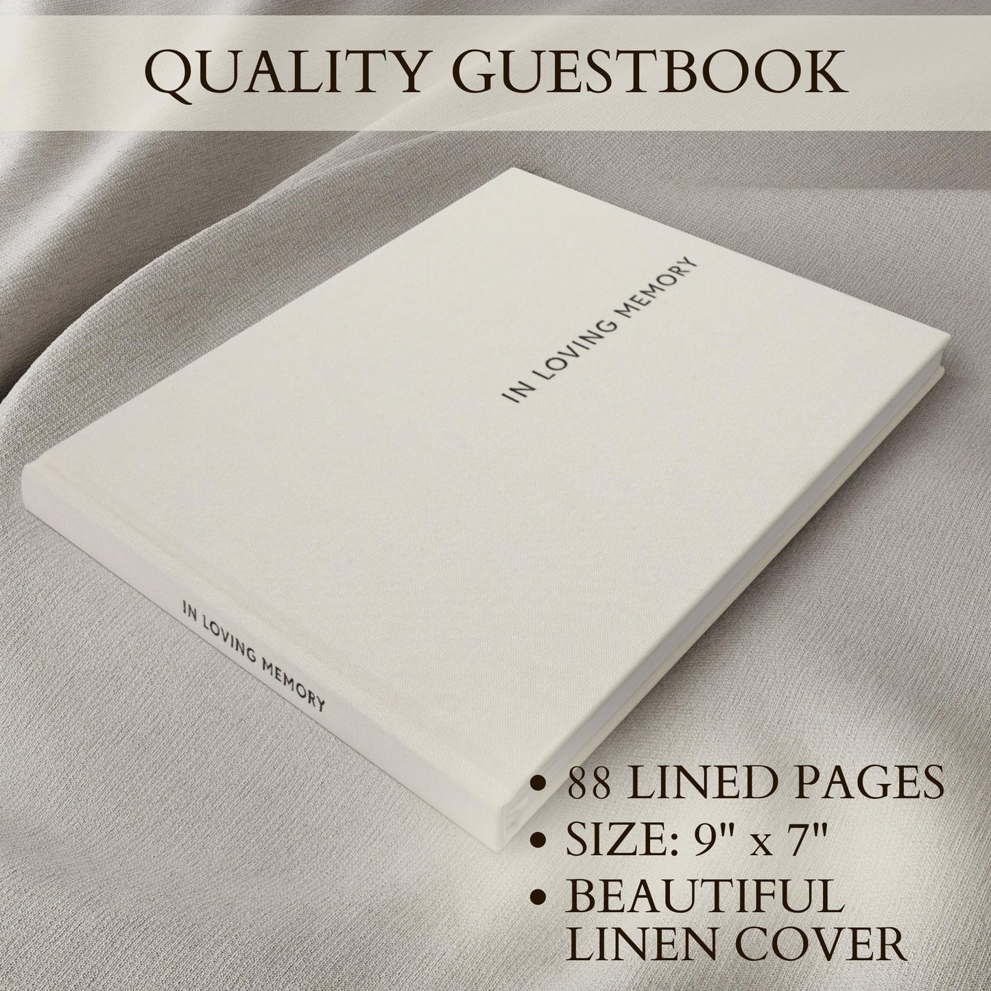 ZICOTO Beautiful Funeral Guestbook to Sign in - The Perfect Funeral Guest Book for Memorial Service