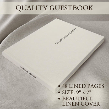 ZICOTO Beautiful Funeral Guestbook to Sign in - The Perfect Funeral Guest Book for Memorial Service