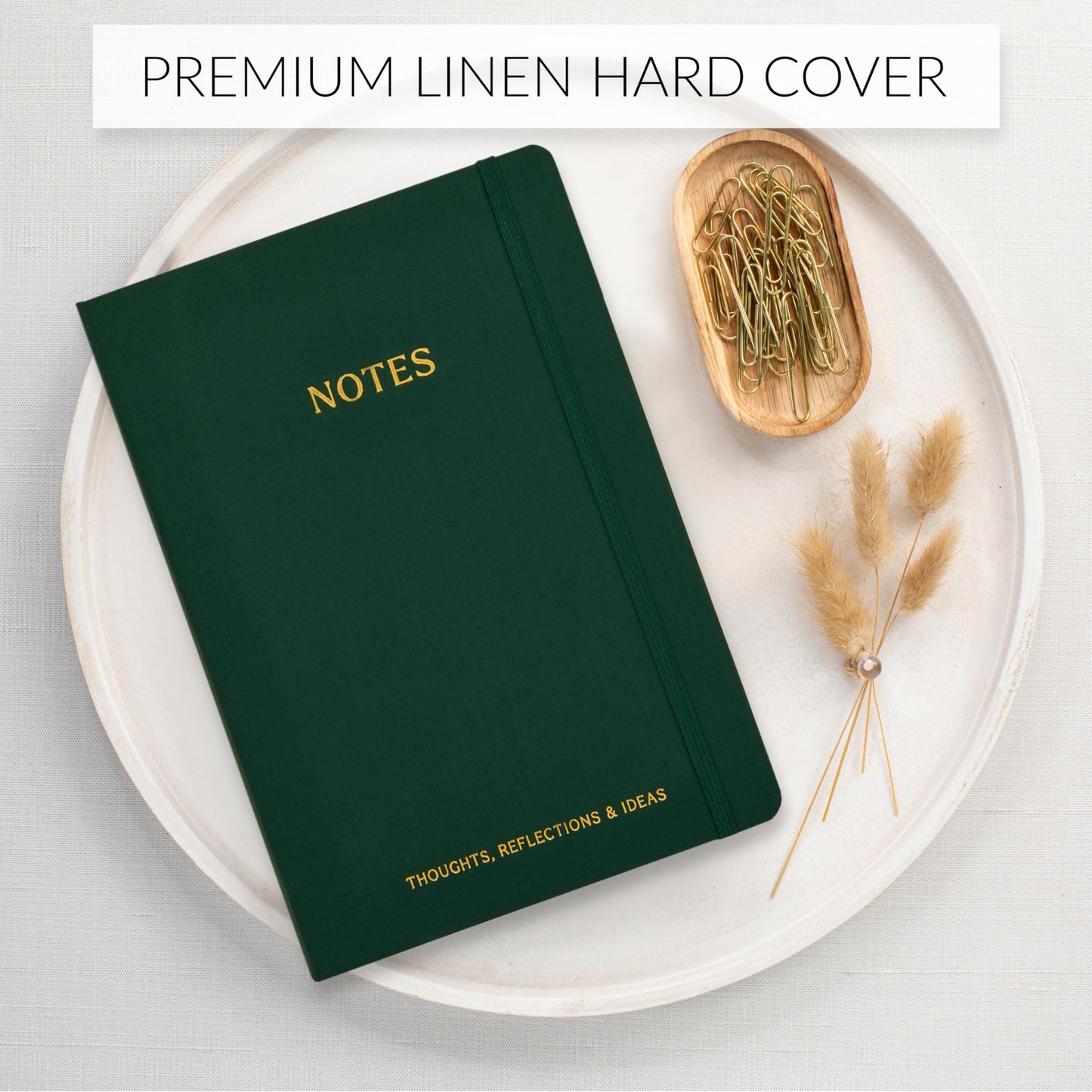 ZICOTO Aesthetic Thick Notebook Journal For Women 7" x 10" - Modern Linen Hardcover Note Book With 300 Lined Pages - Perfect For Writing And Staying Organized at Work or School