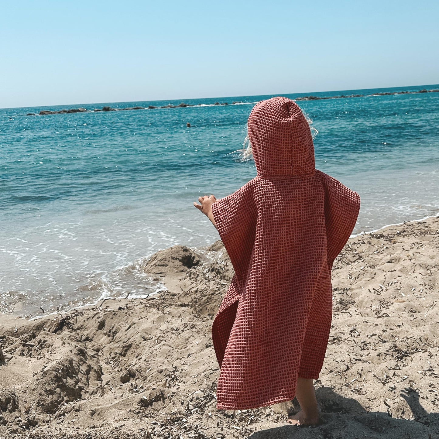 ZICOTO Soft Hooded Beach Towel for Kids - Cute Towel for Babies and Toddler Made of Waffle Cotton - Perfect Lightweight and Absorbent for Bath, Beach, Pool