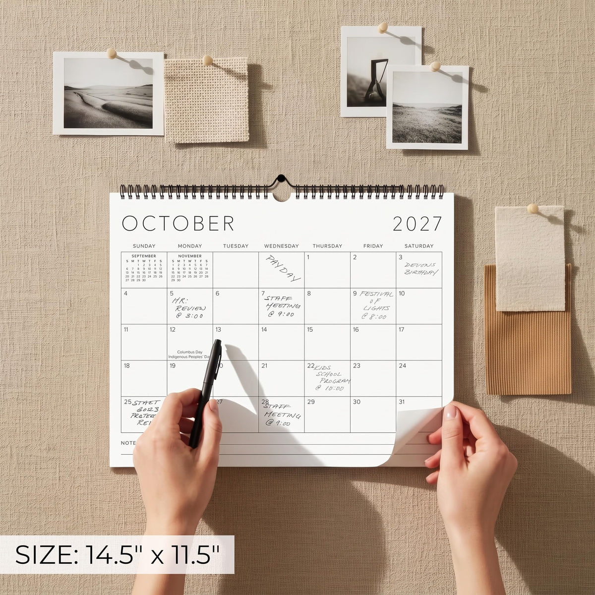 Beautiful 2027-2028 Wall Calendar - Runs from January 2027 - July 2028