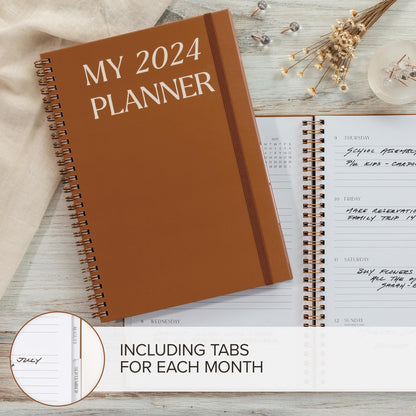 Beautiful 2024 Daily Planner - 7" x 10" Daily Planner for Women or Men with Weekly & Monthly Spreads for Easy Planning - Perfect Calendar Book To Organize All Tasks and Boost Productivity
