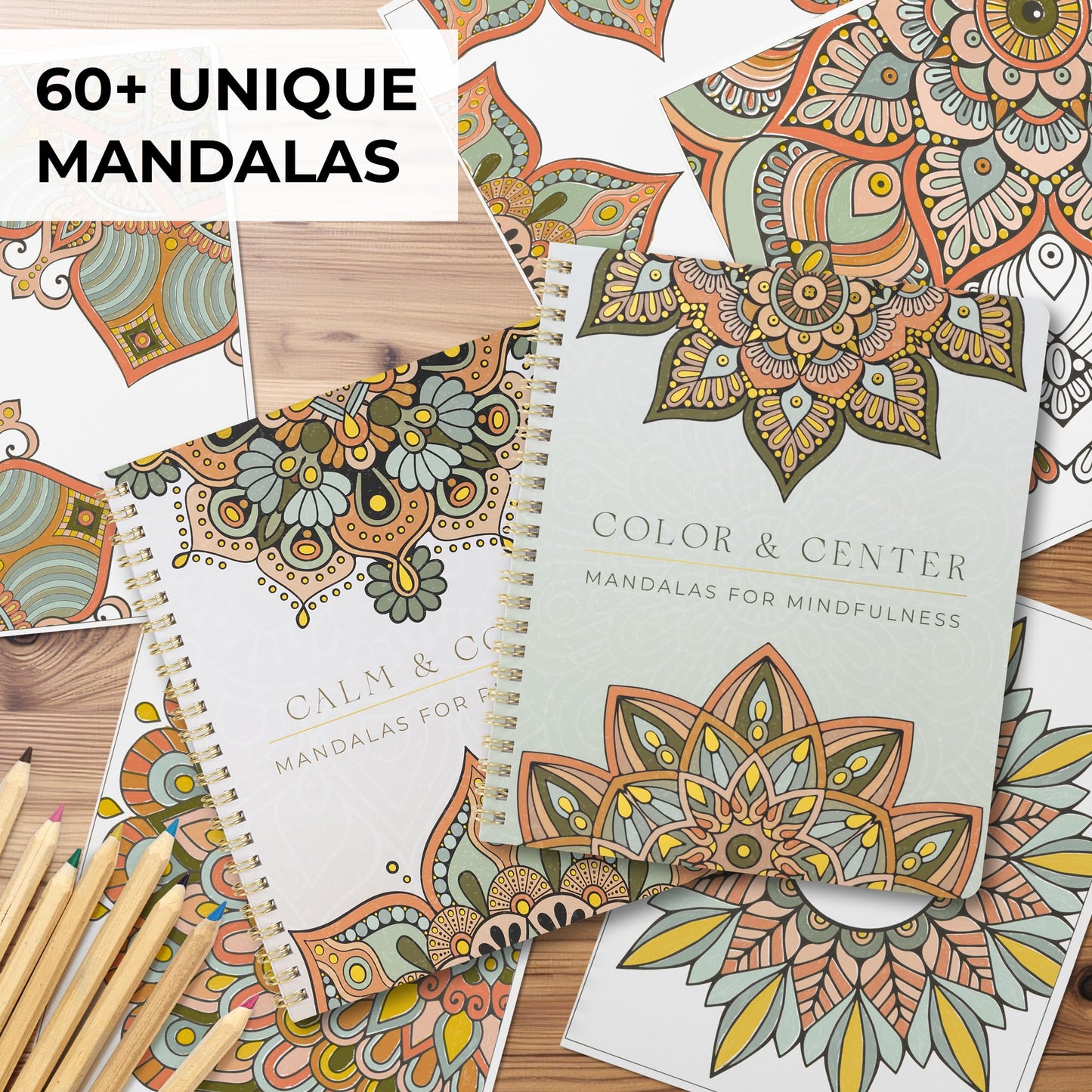 Beautiful Adult Coloring Book Set of 2 for Relaxation - Mandala Coloring Books with Inspirational Quotes Making it a Great Gift - Perfect Stress-Relieving Books Fun to Color for Women