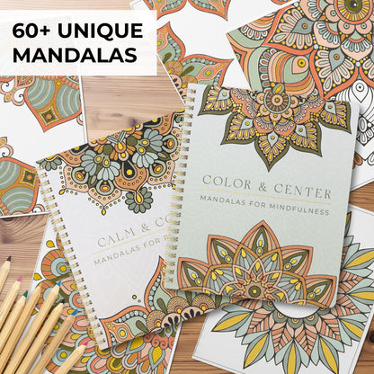 Beautiful Adult Coloring Book Set of 2 for Relaxation - Mandala Coloring Books with Inspirational Quotes Making it a Great Gift - Perfect Stress-Relieving Books Fun to Color for Women