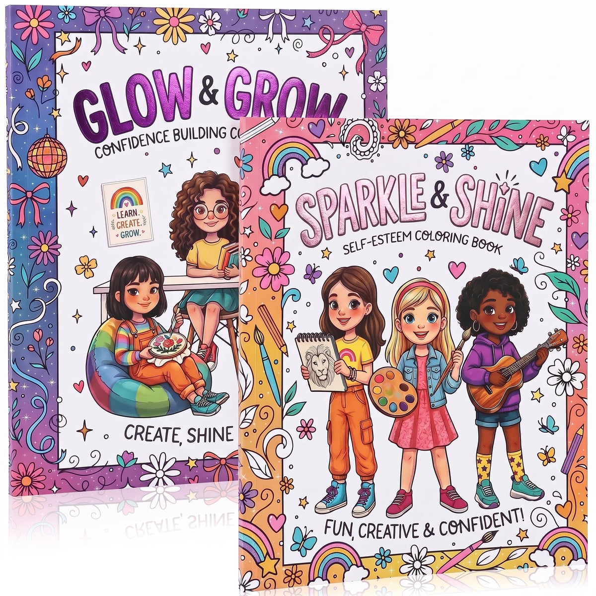 Beautiful Coloring Books for Teens Set of 2 - Perfect to Boost Confidence