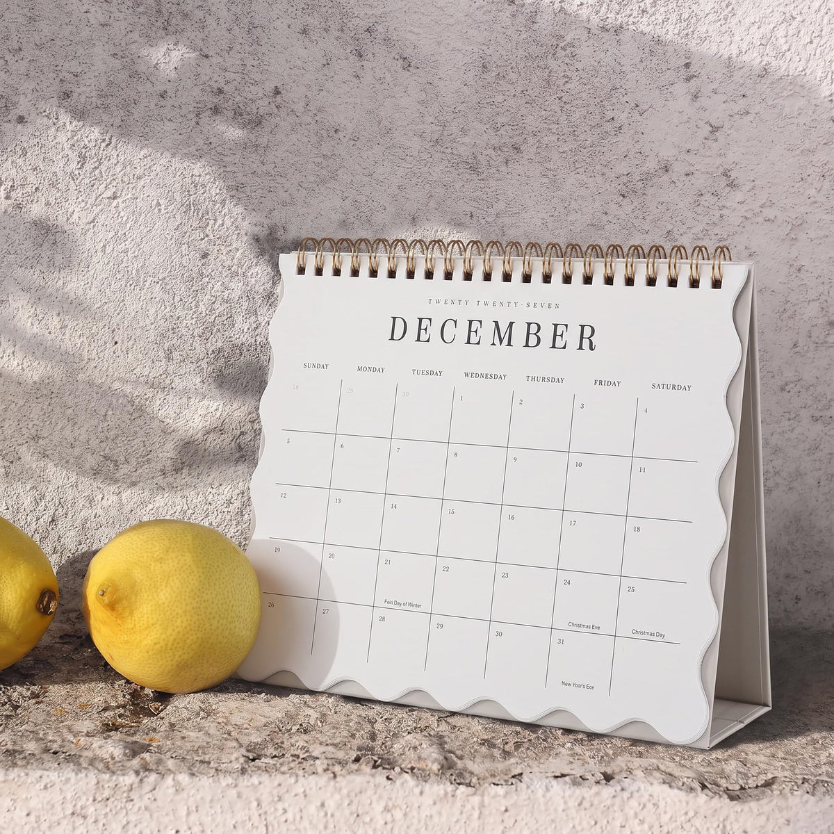 Aesthetic Desk Calendar 2027-2028 - Runs from January 2027 until July 2028
