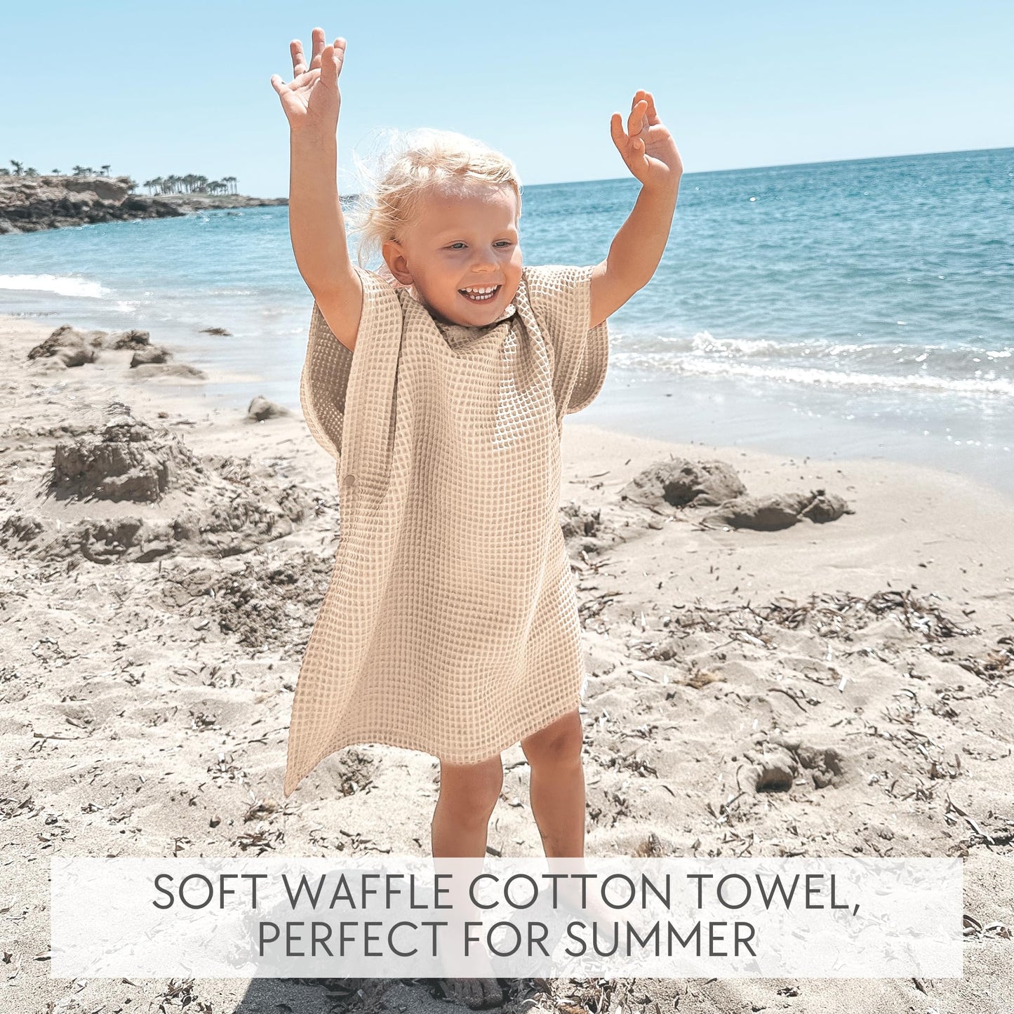 ZICOTO Soft Hooded Beach Towel for Kids - Cute Towel for Babies and Toddler Made of Waffle Cotton - Perfect Lightweight and Absorbent for Bath, Beach, Pool