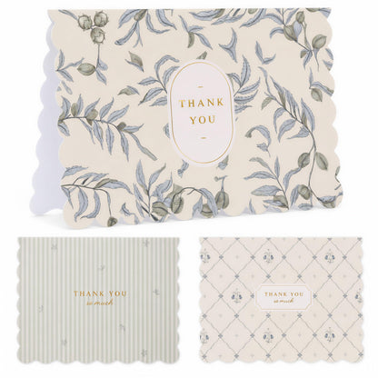 ZICOTO Beautiful Thank You Cards Set of 30 With Envelopes and Cute Stickers