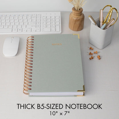 ZICOTO Aesthetic Thick Spiral Notebook Journal and Magazine Holder Set Of 3 Bundle - Perfect For Writing And Staying Organized at Work or School