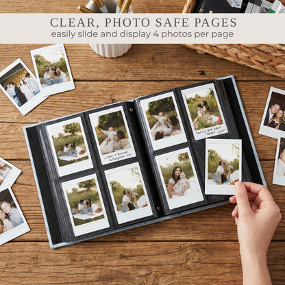 Beautiful Photo Album for 2x3 in Polaroid Photos - Safely Holds Your 240 Pictures Of Unique Memories - The Perfect Instax Mini Compatible Photo Book To Store Pictures Or Trading Collection Cards