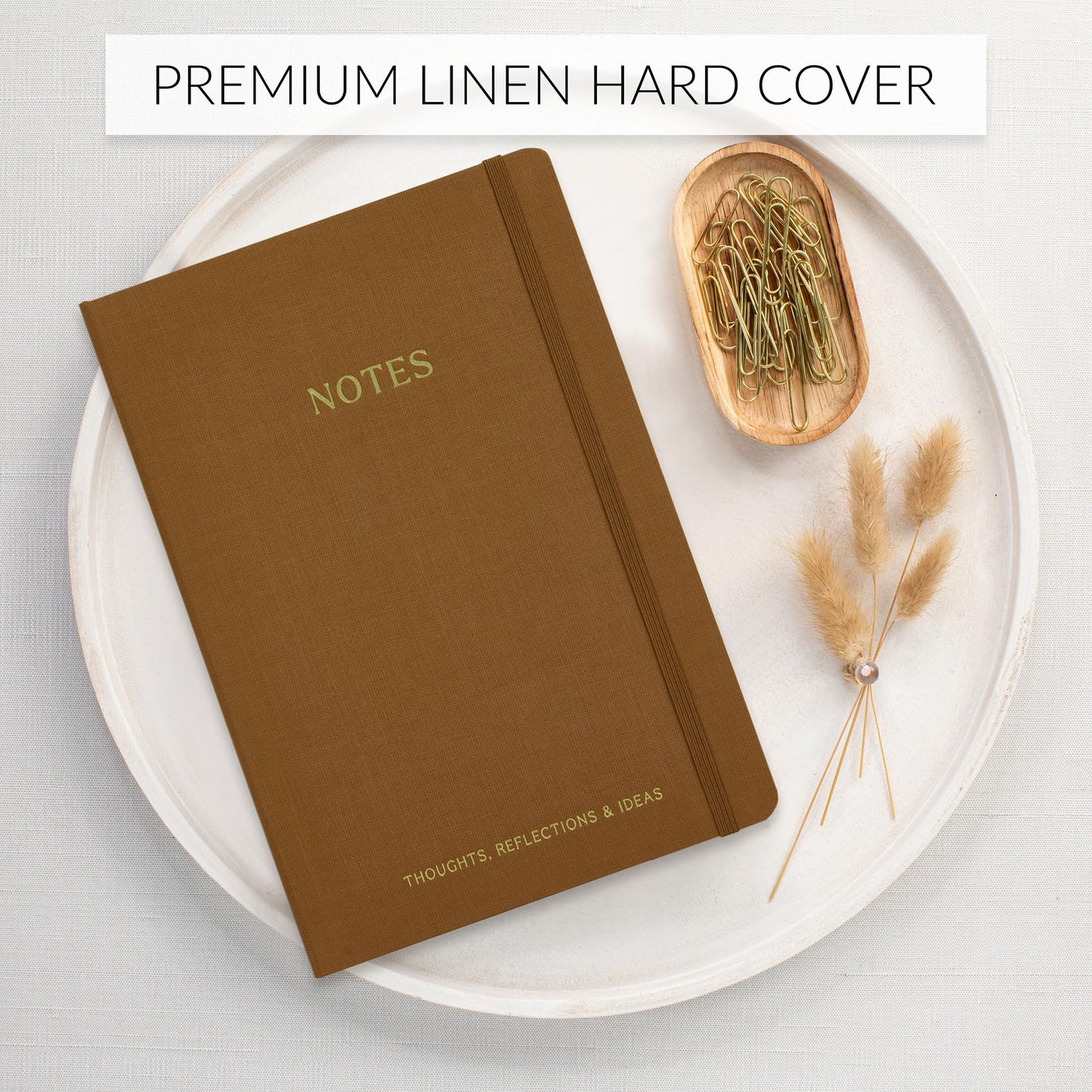 ZICOTO Aesthetic Thick Notebook Journal For Women 7" x 10" - Modern Linen Hardcover Note Book With 300 Lined Pages - Perfect For Writing And Staying Organized at Work or School