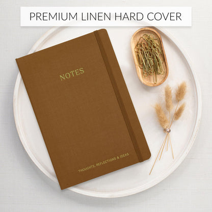 ZICOTO Aesthetic Thick Notebook Journal For Women 7" x 10" - Modern Linen Hardcover Note Book With 300 Lined Pages - Perfect For Writing And Staying Organized at Work or School