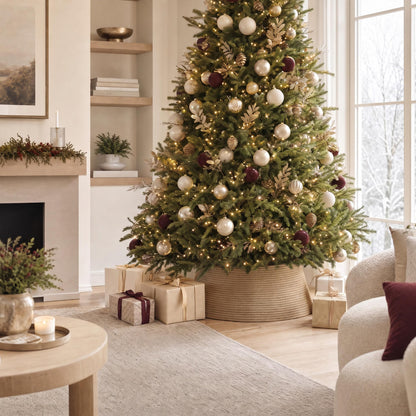 Beautiful Christmas Tree Collar - Modern 28" Jute Tree Ring