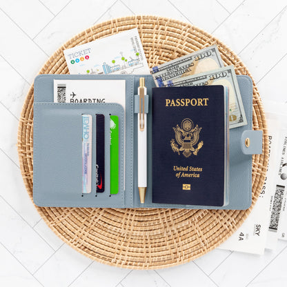 Beautiful Passport Holder for Travel - Cute Cover with Pen Holder to Keep Your Travel Documents Organized & Safe - Quality Passport Wallet for Women & Men and Great for Gifting