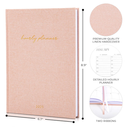 Beautiful 2025 Appointment Book Planner - Sturdy Linen Daily Planner & Weekly Calendar with Half Hourly Schedule Easily Keeps Track Of All Your Appointments - The Perfect Day by Day Organizer