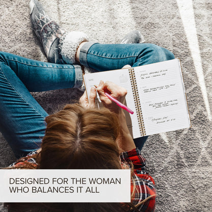 Beautiful 2024 Daily Planner - 7" x 10" Daily Planner for Women or Men with Weekly & Monthly Spreads for Easy Planning - Perfect Calendar Book To Organize All Tasks and Boost Productivity