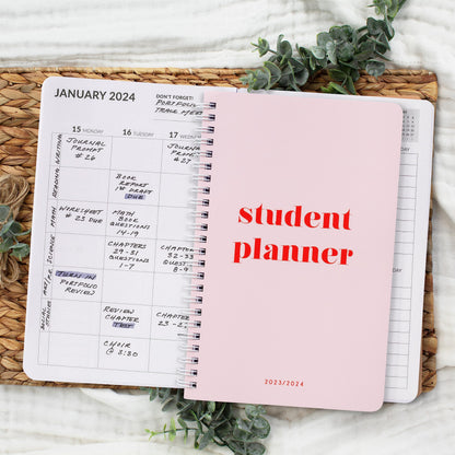 Simplified 2023-2024 Student Planner To Stay Organized - A Beautiful 8.5" x 5.5" Planner for Middle and High School Students with Weekly & Monthly Spreads For The 23-24 Academic Year