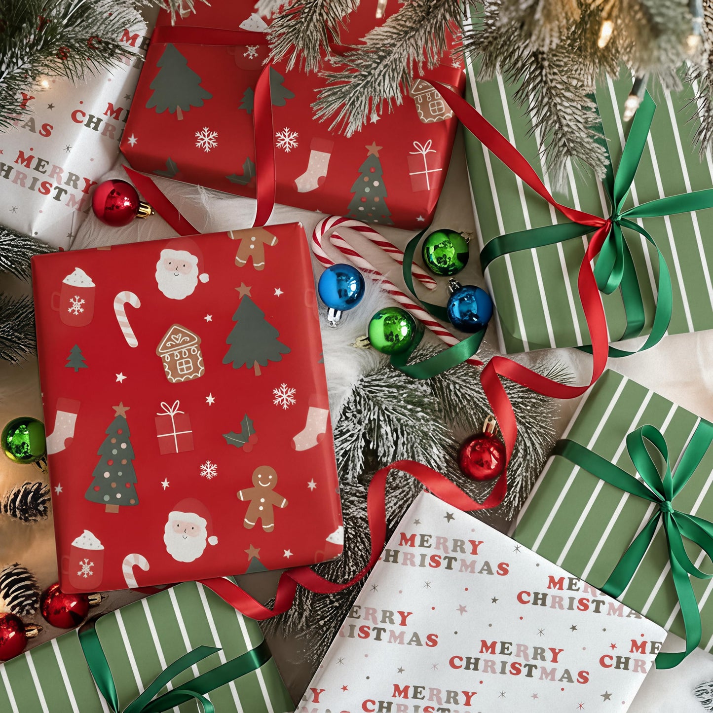 Beautiful Christmas Gift Wrapping Paper Rolls For Small & Medium Size Gifts - Set of 3 Quality Paper Rolls With Cute Designs - Add a Touch of Magic to Every Gift You Wrap - 17 in x 120 in Per Roll