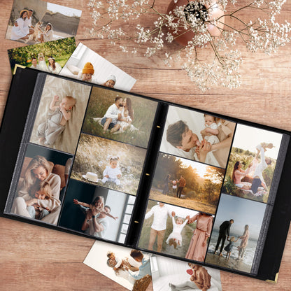 Beautiful Linen Photo Album For 4x6 Photos - Safely Holds Up To 500 Pictures of Unique Memories - The Perfect Large Photo Book To Store All Pictures of Treasured Family, Baby or Wedding Moments