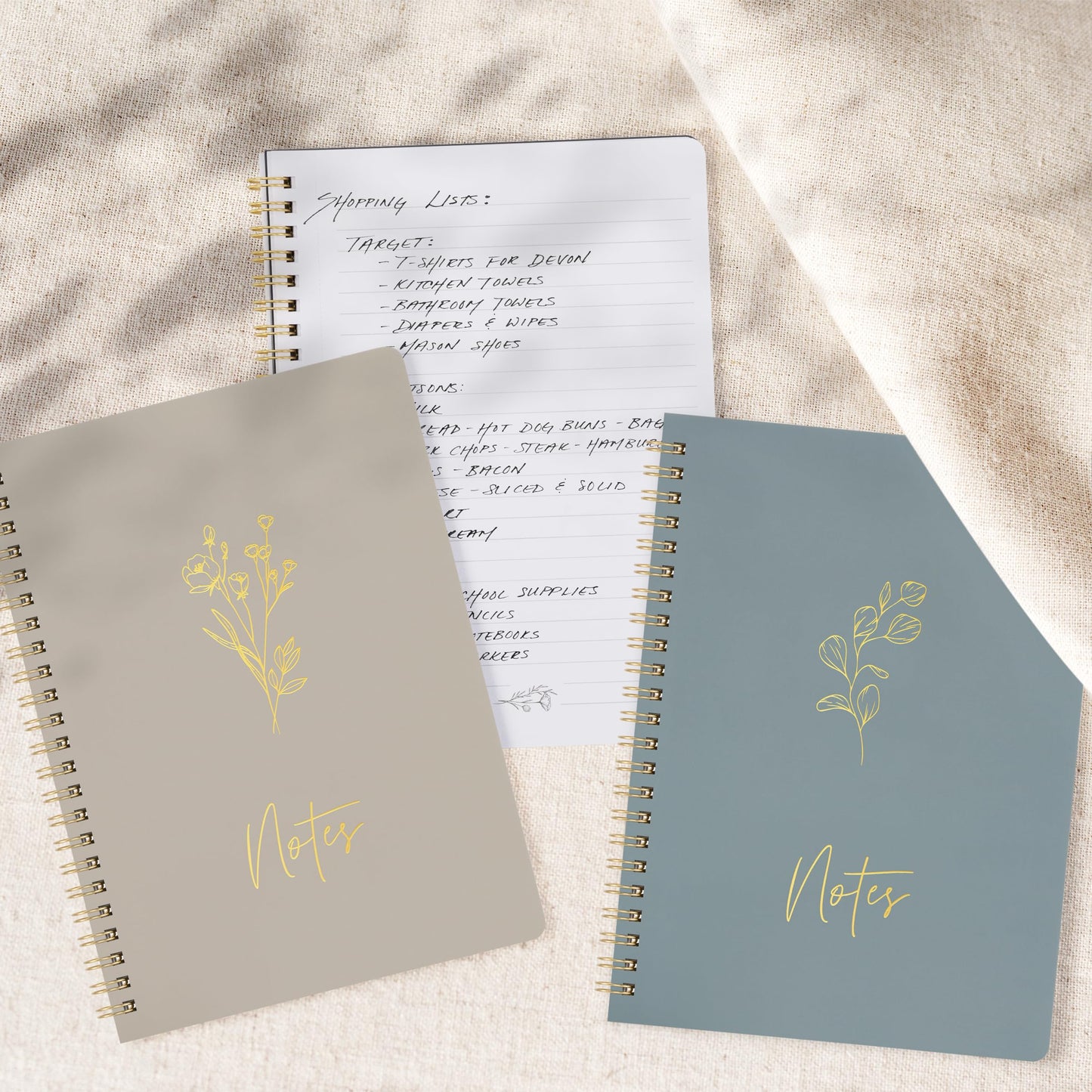 ZICOTO Aesthetic Spiral Notebook Set of 3 For Women - Cute College Ruled 8x6 Journal/Notebook with Large Pockets And Lined Pages - Perfect Supplies to Stay Organized at Work or School