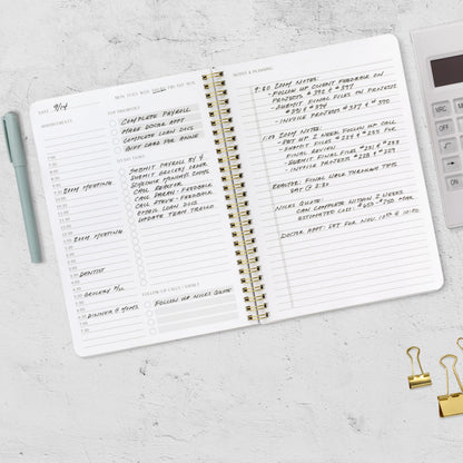 ZICOTO Beautiful Daily Planner And Notebook With Hourly Schedule - Aesthetic Spiral To do List Notepad to Easily Organize Your Tasks And Appointments - Stylish Book And School Or Office Supplies