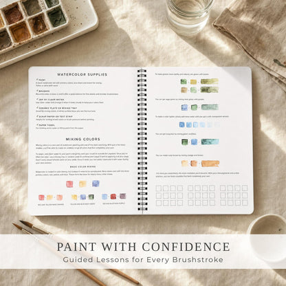 Beautiful Watercolor Workbook for Beginners - Relaxing & Easy to Paint