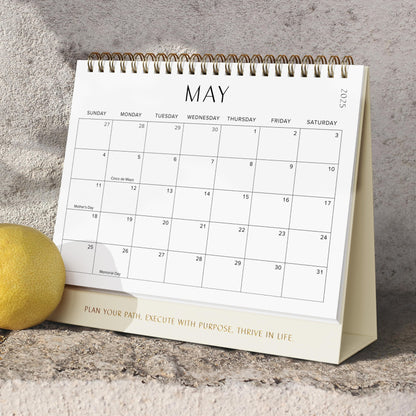 Aesthetic Desk Calendar 2025-2026 - Runs from January 2025 until June 2026 - Beautiful Small Flip Desktop Calendar for Easy Organizing