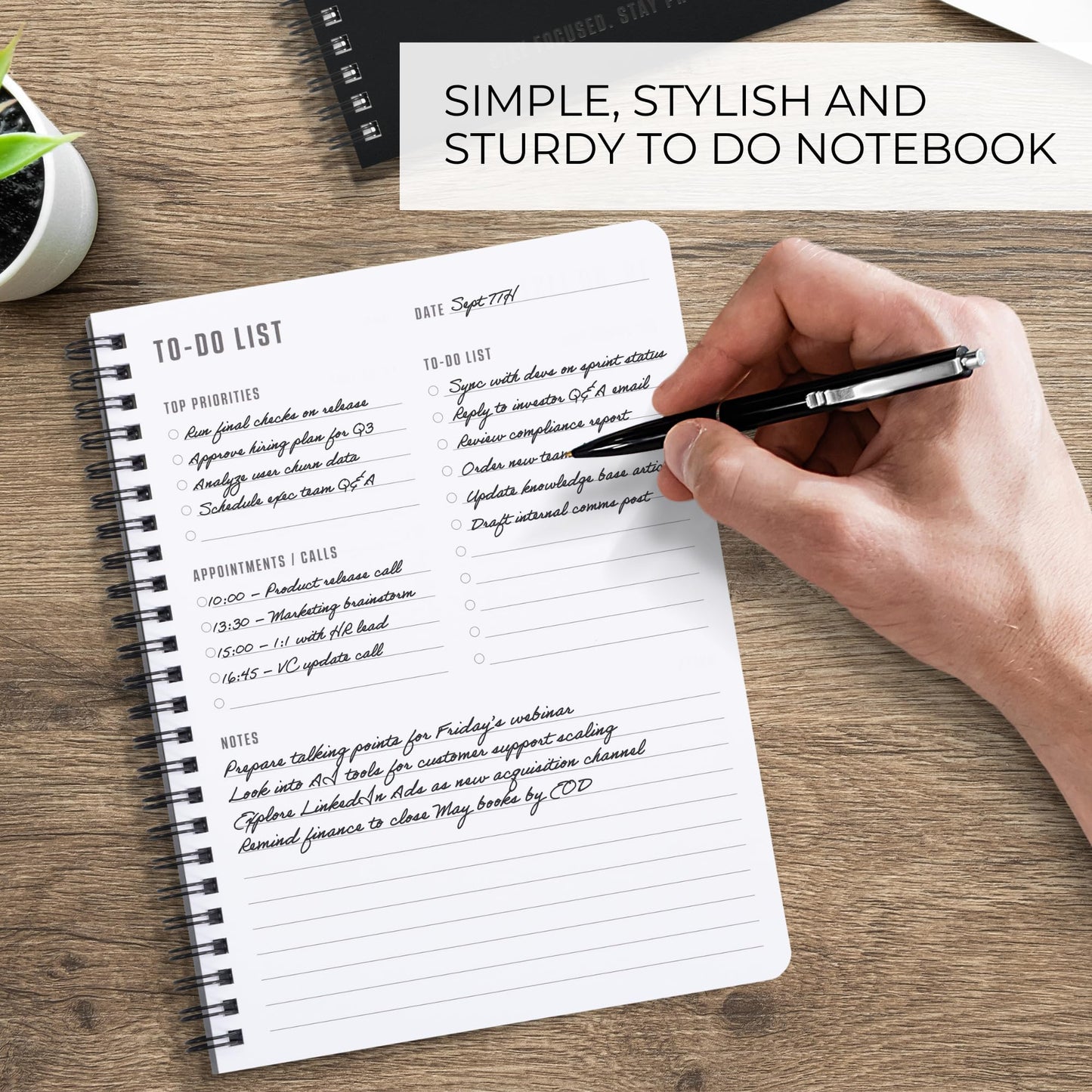 ZICOTO Aesthetic To Do List Notebook For Work or Home - Simple Daily Planner to Easily Organize Your Tasks And Boost Productivity - Stylish Undated Organizer Supplies For Women and Men