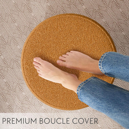 ZICOTO Beautiful Boucle Pouf Ottoman and Foot Rest - Elevate Your Living Room Decor with Lightweight Comfort and Charm - A Modern Foam Stuffed Poof Perfect to Rest Your Feet