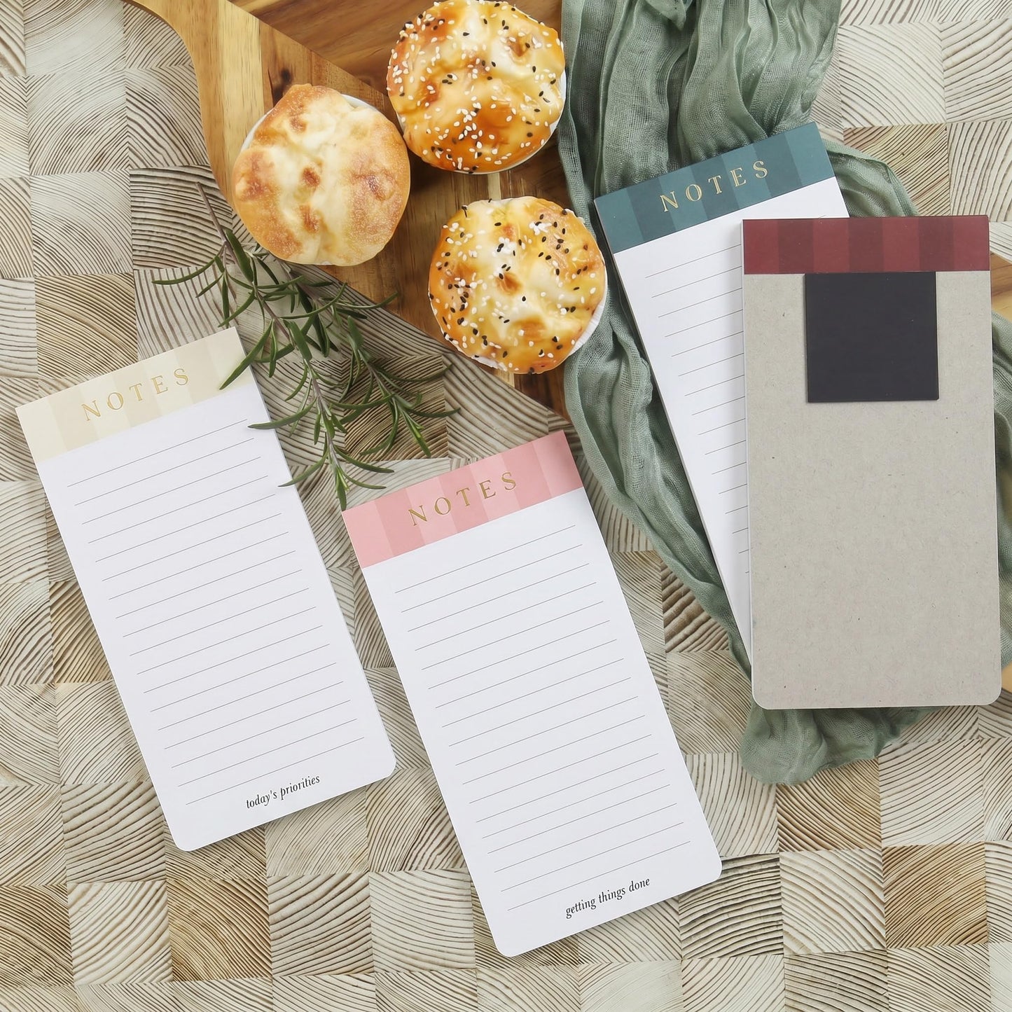 Beautiful Magnetic Notepads for Fridge - Set Of 6 Modern Note Pads with Lined Pages to Easily Write Notes & Make Grocery/Shopping Lists - Cute To Do List Pad w/ Strong Magnets for Your Refrigerator