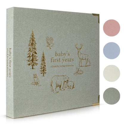 Keepsake Baby Memory Book for Boys and Girls - Timeless First 5 Year Baby Book - Neutral Journal Scrapbook or Photo Album - Record a Milestone for Every Event from Birth to Age 5